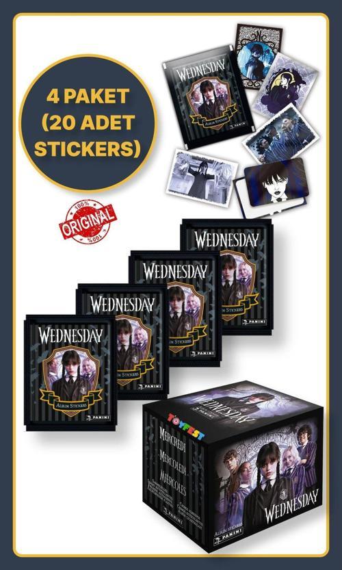 Panini Wednesday Koleksiyon Sticker Çıkartmaları  + 4 Paket (20 Adet Sticker)