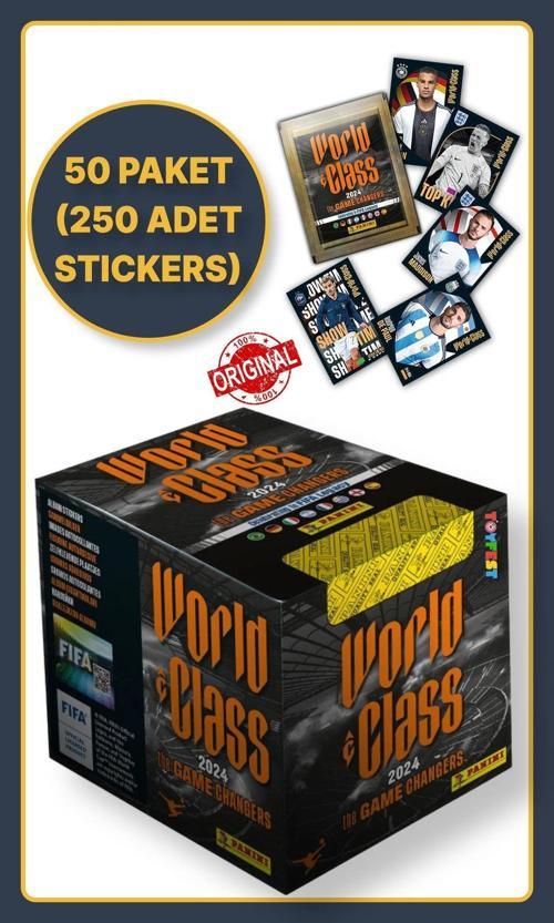Panini Fifa World Class Koleksiyon Futbolcu 2024 Sticker Çıkartmaları + 50 Paket (250 Adet Sticker)