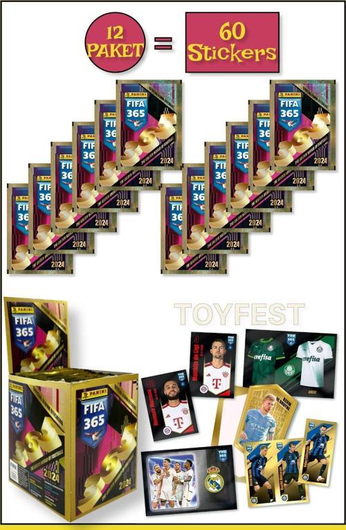 Panini Fifa 365 2024 Futbolcu Stickers Kartları - 12 Paket ( 60 Stickers )