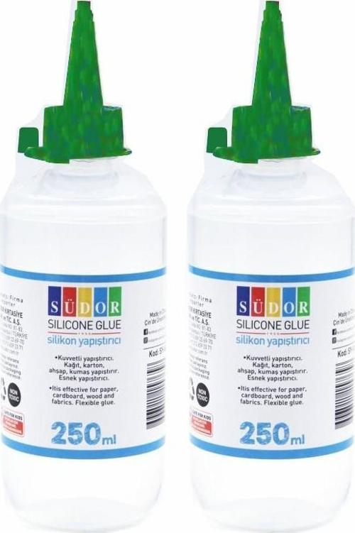 Sıvı Silikon 250 Ml 2 Adet Südor Sıvı Silikon Yapıştırıcı Şeffaf Esnek Yapıştırıcı