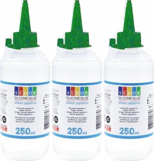 Sıvı Silikon 250 Ml 3 Adet Südor Sıvı Silikon Yapıştırıcı Şeffaf Esnek Yapıştırıcı