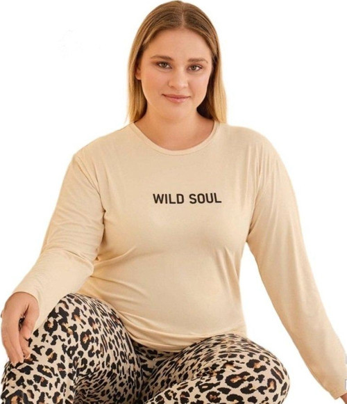 BELLAVITA Kadın Büyük Beden Pamuklu Pijama Takımı Konfor & Şıklık 3XL/5XL