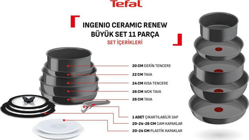 Ingenio Ceramic Renew 11 Parça İndüksiyonlu Tencere Tava Seti