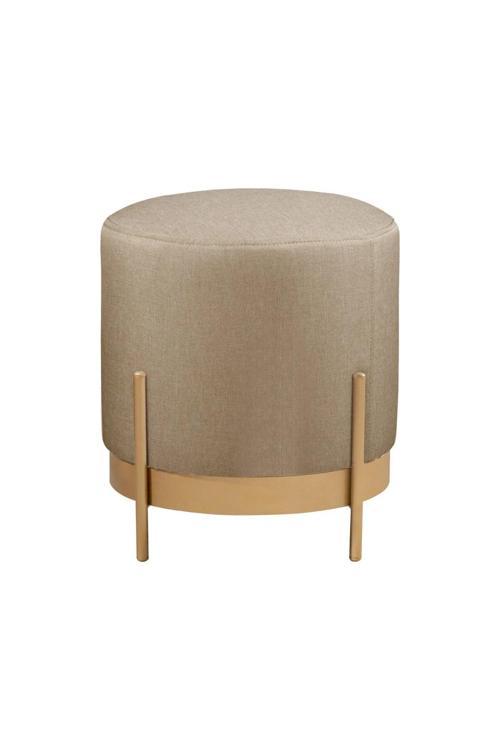 Ella Mio Puf, Metal Halkalı Puf, Makyaj Oturağı ,Puf Bench Montajsız Oturak Gold Metal Ayaklı