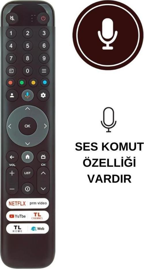 TCL Android Led Tv Kumanda Ses Komutlu Web Tuşlu RC833 GUB1