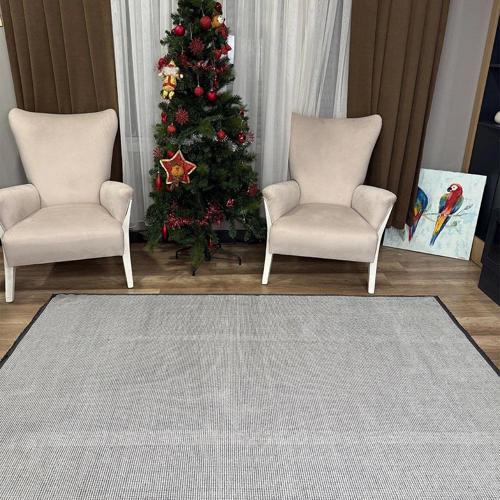 Kilim Krem Kaymaz Tabanlı Yıkanabilir Düz Renk Kilim