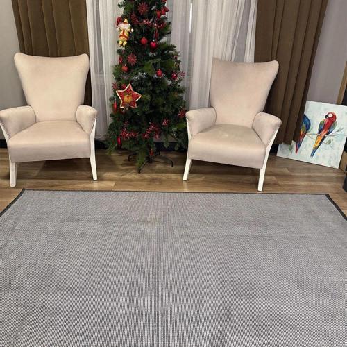 Kilim Gri Kaymaz Tabanlı Yıkanabilir Düz Renk Kilim