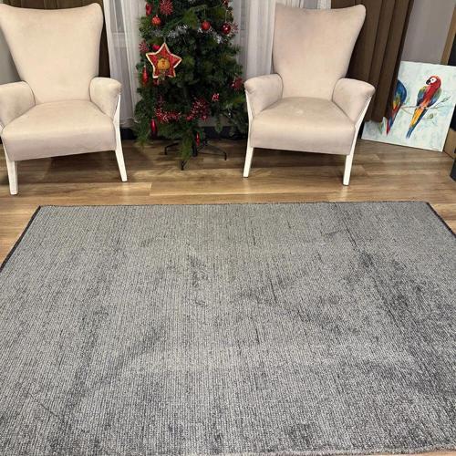 Kilim Antrasit Kaymaz Tabanlı Yıkanabilir Düz Renk Kilim