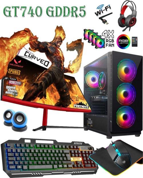 Tc574 I5-7400 16Gb Ram 512Gb Ssd Gt740 Gddr5 23.6'' Curved Oyuncu Masaüstü Bilgisayarı