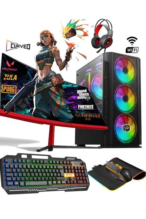 Tc45 | Windows 11 Pro Ryzen 5 5500 16Gb 512Gb Ssd R7240 4Gb 23.6'' Curved Masaüstü Oyuncu Bilgisayar