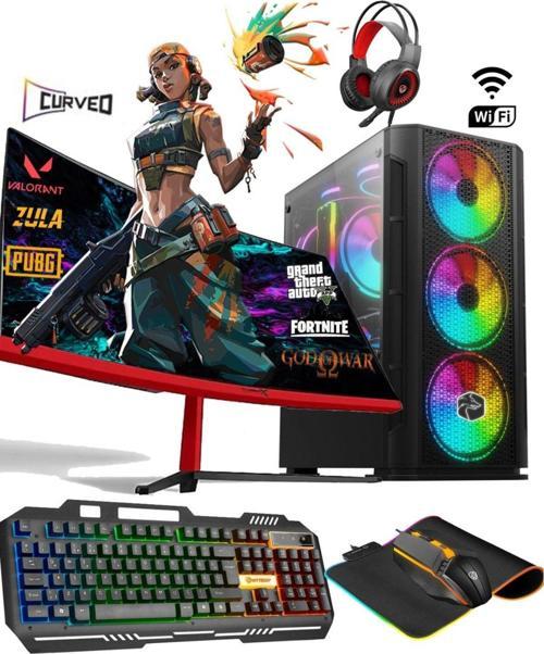 Tc45 | Windows 11 Pro Ryzen 5 5500 16Gb 512Gb Ssd R7240 4Gb 23.6'' Curved Masaüstü Oyuncu Bilgisayar