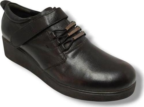 3114-20 Hakiki Deri Dolgu Topuk Cırtlı Kadın Ayakkabı