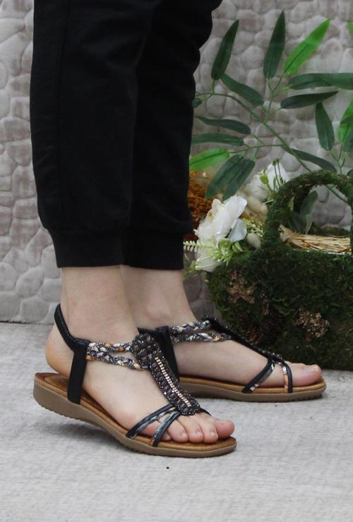 Guja 24Y150-38 Anatomik Rahat Kaymaz Taban Taşlı Kadın Sandalet