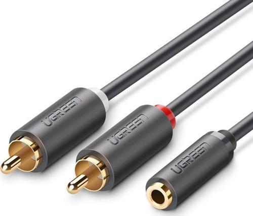 3.5mm Jack Girişi Aux to 2 RCA Ses Aktarma Kablosu 1 Metre
