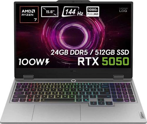 Loq 15Ahp10 Ryzen 7-250 24Gb Ddr5 512Gb Ssd Rtx5050 8Gb Fhd Ips Fdos Laptop 83Jg006Ctr