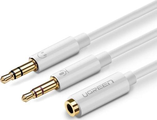 3.5mm Kulaklık ve Mikrofon Birleştirici Y Kablo Beyaz