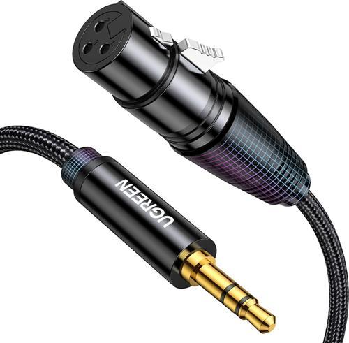 3.5mm to XLR Mikrofon Ses Kablosu Örgülü 1 Metre
