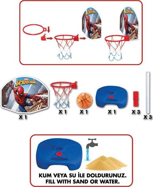 Spider.man Basketbol Potası Ayaklı Spor Oyunu Seti Çocuk