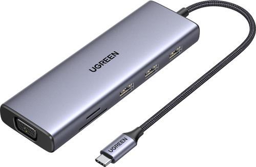 Type-C to 3*USB 3.0 4K/30Hz HDMI VGA Gigabit Ethernet SD TF Kart Okuyucu Çoklayıcı Hub Adaptör