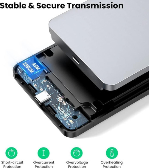 Ugreen USB Type-C 3.1 Gen2 2.5 Inch HDD SSD Alüminyum Harici Disk Kutusu 6