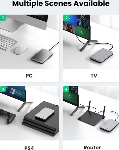 Ugreen USB Type-C 3.1 Gen2 2.5 Inch HDD SSD Alüminyum Harici Disk Kutusu 4