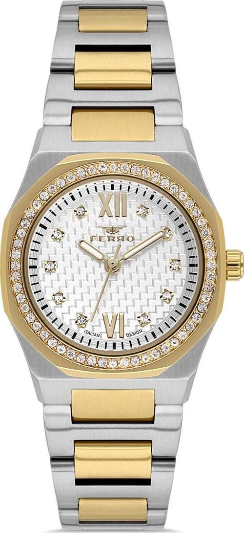 FL21616AWT-D Quartz Çelik Altın/Gri 27 mm Kadın Kol Saati