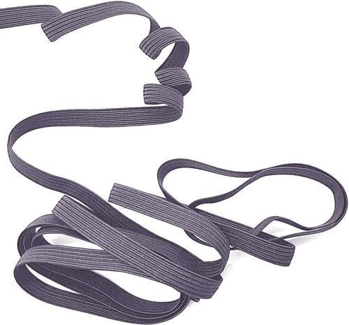 Koyu Gri 6 mm 5 mt Dayanıklı Sert Yassı Elastik Şerit Lastik