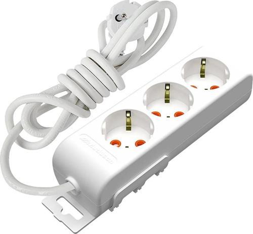 3'lü 1 metre kablolu grup priz anahtarsız "çocuk korumalı"