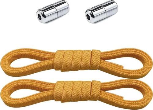 Ayarlanabilir 1 Çift Hardal Sarı Vidalı Kapsül Uçlu 6 MM Lastik Pratik Bağcık