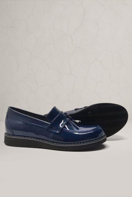 Lacivert Rugan Loafer Genç Okul Ayakkabısı