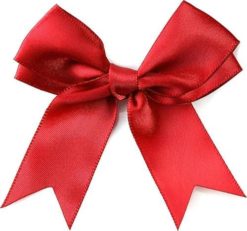 10 Adet Kırmızı Saten Fiyonk Süsleme Kurdele Seti