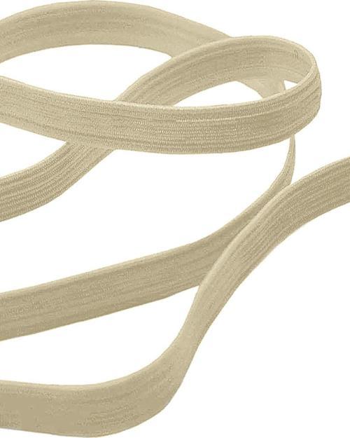 Krem Rengi 12 mm 5 mt Dayanıklı Sert Yassı Elastik Şerit Lastik