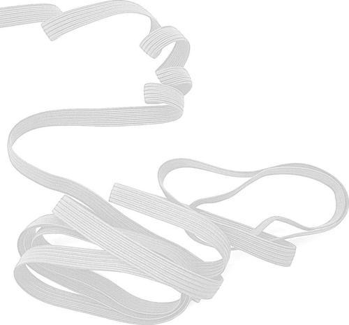 Beyaz 6 mm 5 mt Dayanıklı Sert Yassı Elastik Şerit Lastik