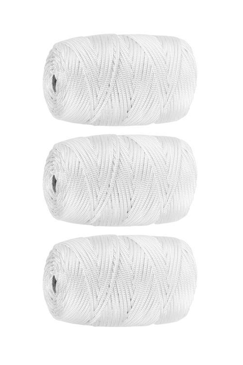 Beyaz 2 MM Parlak Sentetik Polyester 300 M Makrome İplik