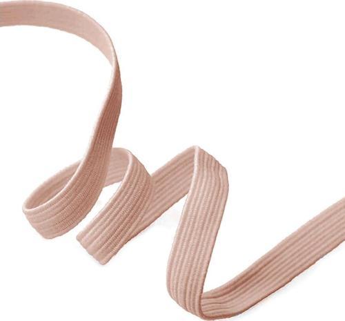 Pudra Renk 12 mm 5 mt Dayanıklı Sert Yassı Elastik Şerit Lastik
