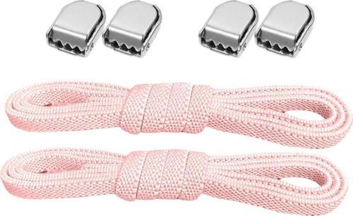 Akıllı Kilitli Ayarlanabilir 1 Çift Pembe 6 MM Lastik Pratik Bağcık