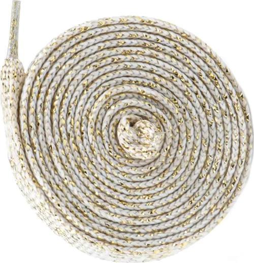 Altın Simli 1 cm Kalınlığında 1 Çift Yassı Spor Ayakkabı Bağcığı