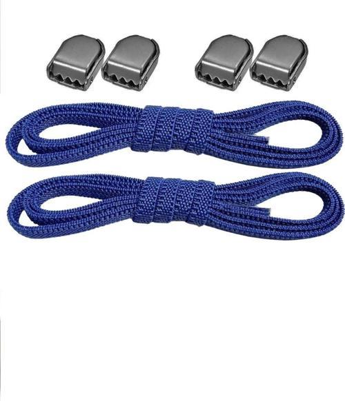 Akıllı Kilitli Ayarlanabilir 1 Çift Saks Mavisi 6 MM Lastik Pratik Bağcık