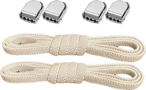 Akıllı Kilitli Ayarlanabilir 1 Çift Bej 6 MM Lastik Pratik Bağcık