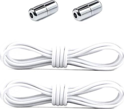 Ayarlanabilir 1 Çift Beyaz Vidalı Kapsül Uçlu Yuvarlak Lastik Pratik Bağcık