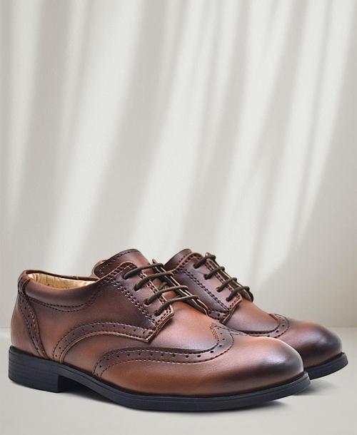 Titan Taba Bağcıklı Klasik Erkek Çocuk Abiye Ayakkabı