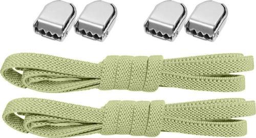 Akıllı Kilitli Ayarlanabilir Yeşil 6 MM Lastik Pratik Bağcık 1 Çift