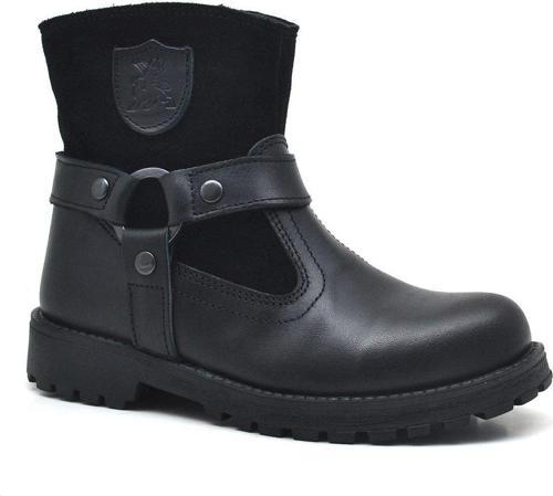 Garuda Hakiki Deri Siyah Fermuarlı Çocuk Bot