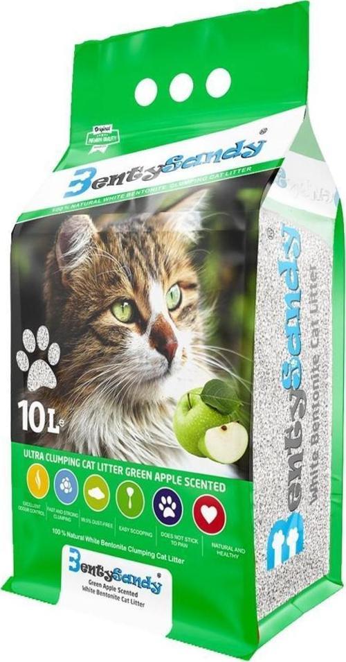 Bentysandy Elma Kokulu Ince Bentonit Kedi Kumu 10 Lt