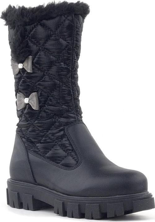 Siyah Uzun Fermuarlı Kurdeleli Kız Çocuk Yağmur Çizmesi