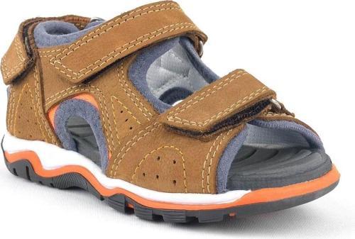 Hakiki Deri Taba Turuncu Erkek Çocuk Sandalet