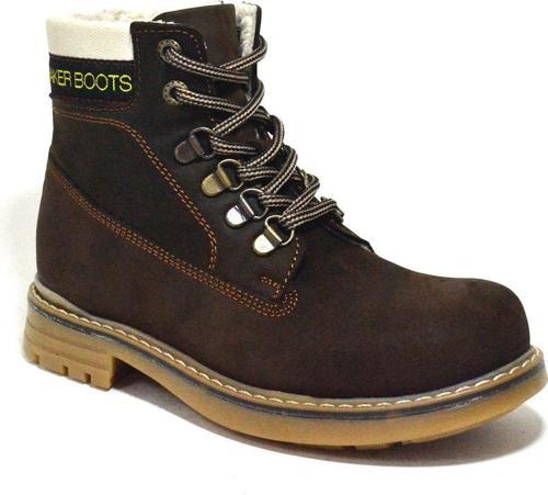 Hakiki Deri Kahverengi Fermuarlı Kışlık Çocuk Bot