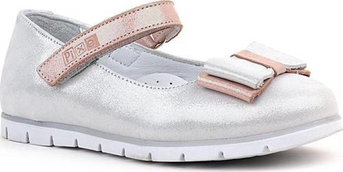 Hakiki Deri Pixel Gümüş Pudra Kız Çocuk Babet Ayakkabı