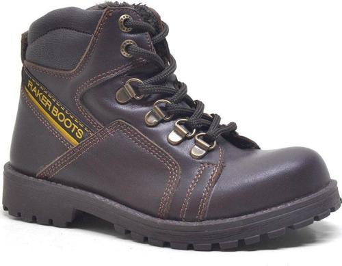 Hakiki Deri Kahverengi Fermuarlı Kürklü Çocuk Bot