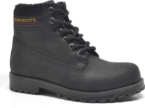 Hakiki Deri Siyah Nubuk Fermuarlı Kışlık Çocuk Bot